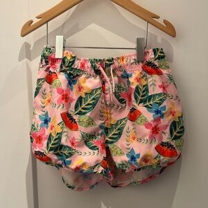 Zara Kids Floral Print Shorts - Pink and Green